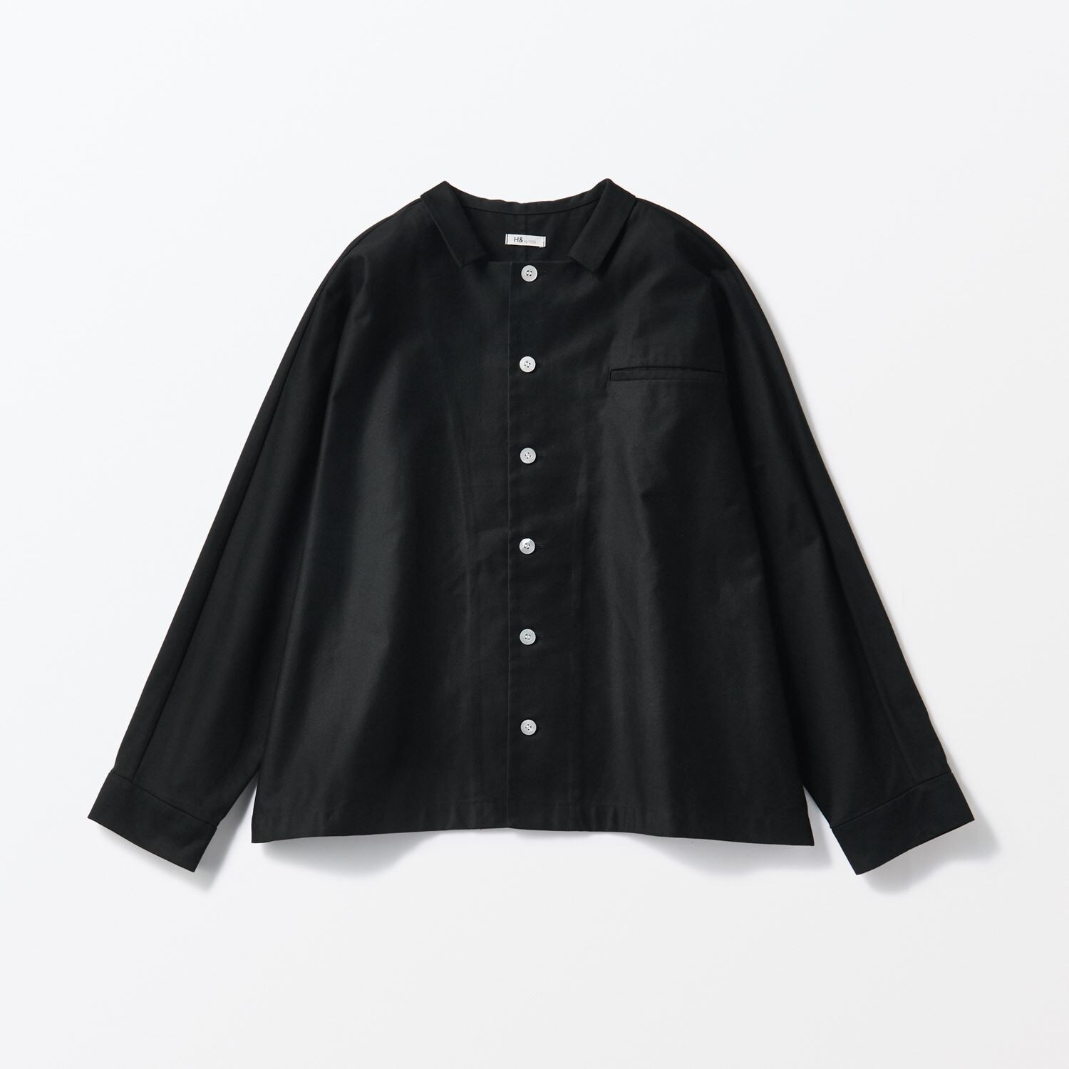 ［ＩＤＥＥ］Ｈ＆　ｂｙ　ＰＯＯＬ　ワイドシャツ長袖　ブラック