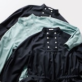 ［ＩＤＥＥ］Ｈ＆　ｂｙ　ＰＯＯＬ　スタンドアップカラーワンピース　ダークブルー
