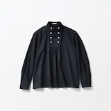 ［ＩＤＥＥ］Ｈ＆　ｂｙ　ＰＯＯＬ　スタンドアップカラーブラウス　ダークブルー