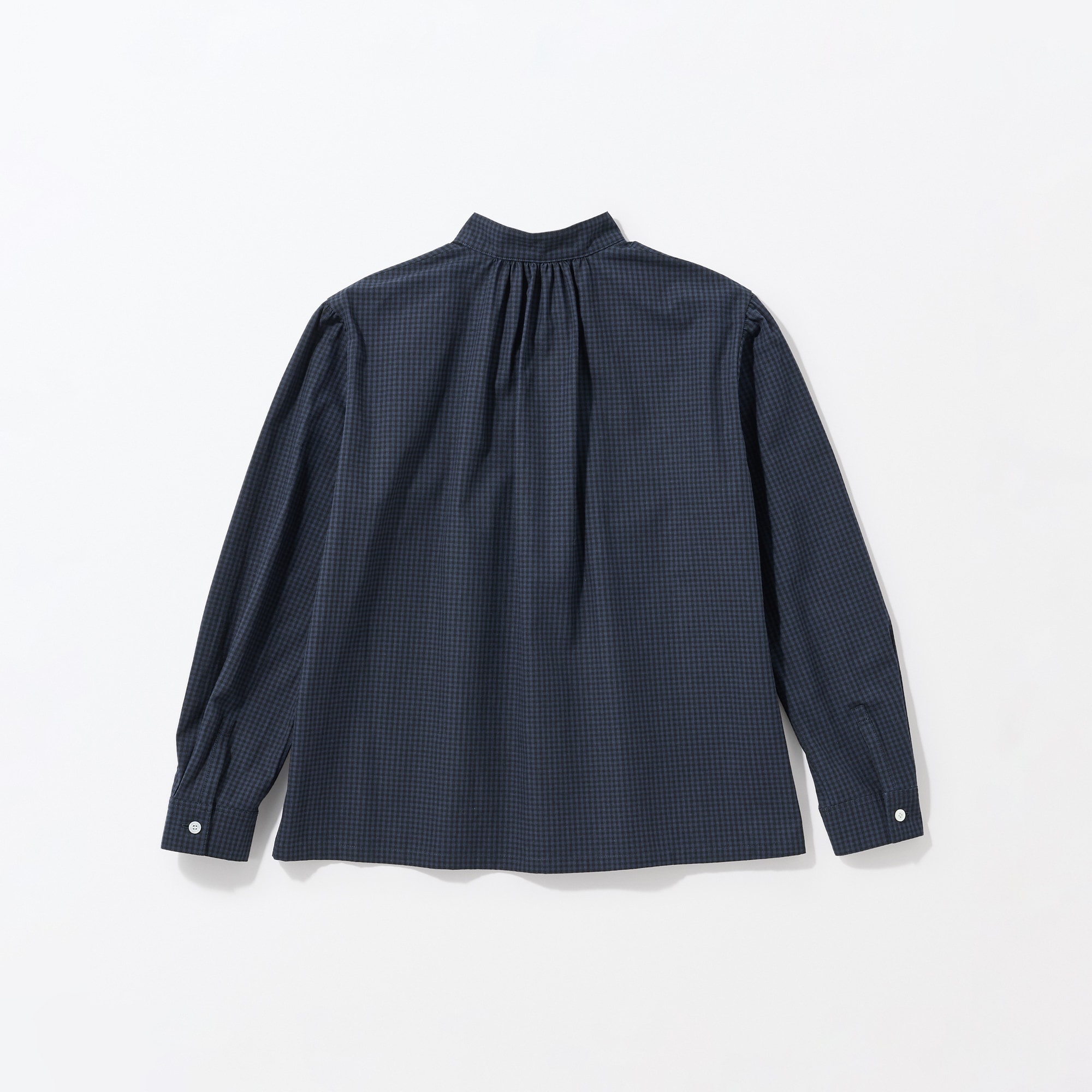［ＩＤＥＥ］Ｈ＆　ｂｙ　ＰＯＯＬ　スタンドアップカラーブラウス　ネイビーチェック