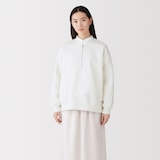 婦人　裏起毛スウェットハーフジッププルオーバー