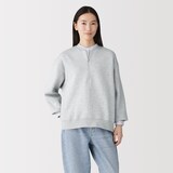 婦人　裏起毛スウェットハーフジッププルオーバー
