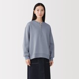 婦人　裏起毛スウェットハーフジッププルオーバー