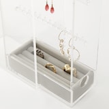 アクリルネックレス・ピアススタンド用ベロア内箱仕切・リング用・グレー