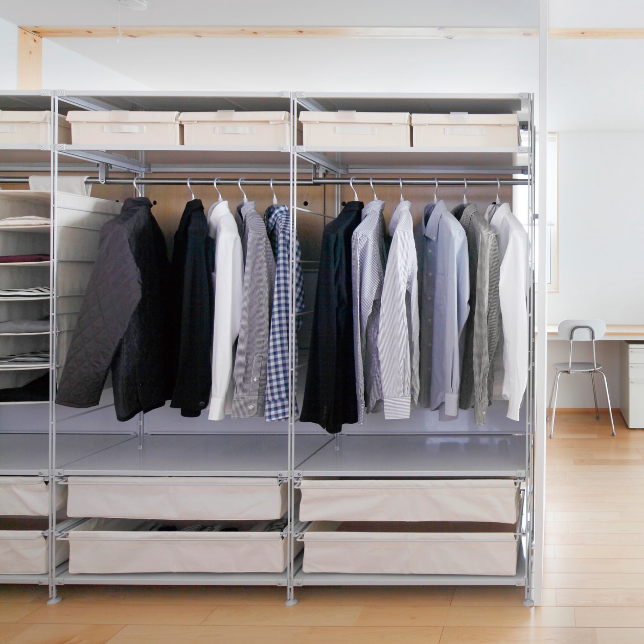 無印スチールユニットシェルフ用　追加棚　グレー　53cm 無印スチールユニットシェルフ用 追加棚 グレー 53cm スチール