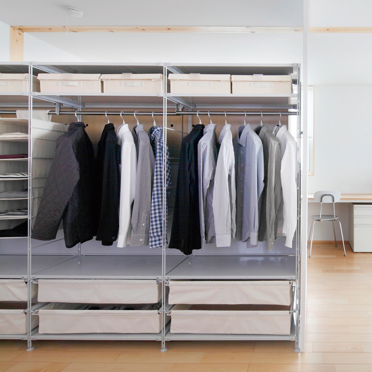 スチールユニットシェルフ・追加用帆立・大・グレー | 無印良品