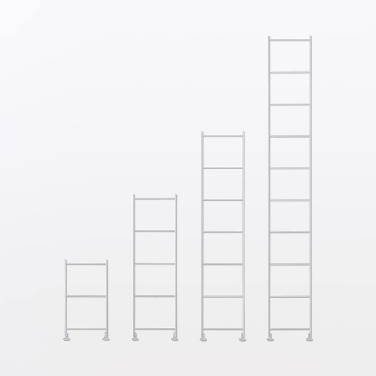 スチールユニットシェルフ・奥行２５ｃｍタイプ・追加用帆立・中・グレー