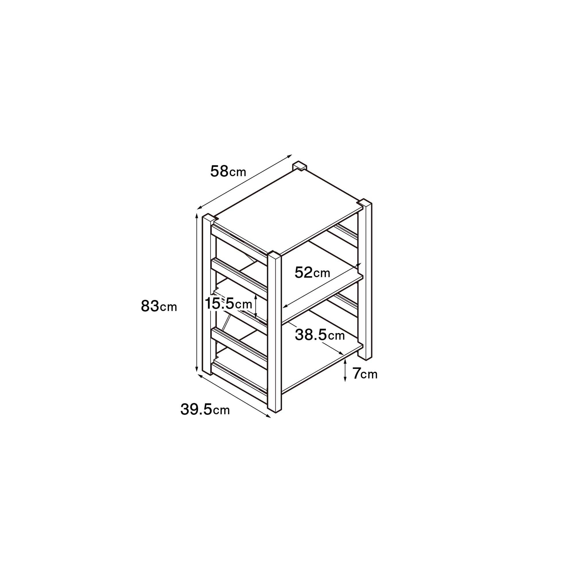 パイン材ユニットシェルフ・５８ｃｍ幅・小