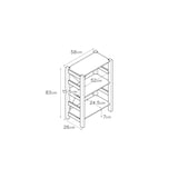 パイン材ユニットシェルフ奥行２５ｃｍタイプ・５８ｃｍ幅・小