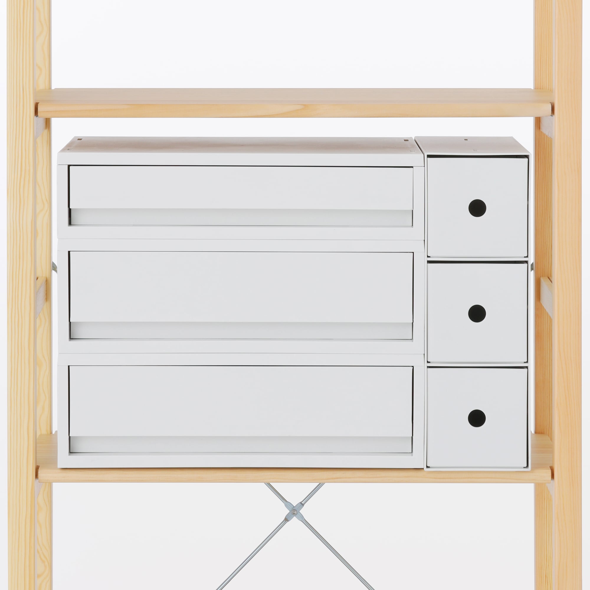 パイン材ユニットシェルフ奥行２５ｃｍタイプ・５８ｃｍ幅・中