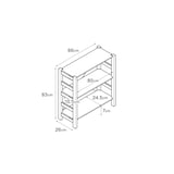パイン材ユニットシェルフ奥行２５ｃｍタイプ・８６ｃｍ幅・小