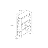 パイン材ユニットシェルフ奥行２５ｃｍタイプ・８６ｃｍ幅・中