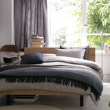 木製ベッドフレーム用ヘッドボード・ダブル・タモ材／ナチュラル