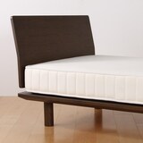 木製ベッドフレーム用ヘッドボード・ダブル・タモ材／ブラウン