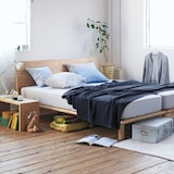 木製ベッドフレーム・スモール・タモ材／ナチュラル