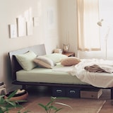 木製ベッドフレーム・シングル・タモ材／ブラウン