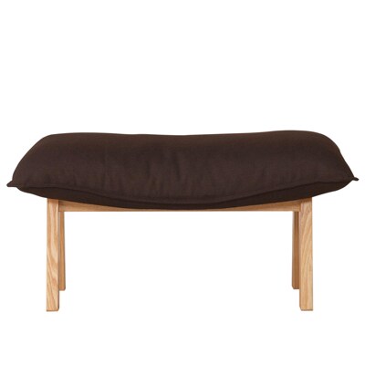 ハイバックリクライニングソファ・オットマン・ポリエステル平織／ブラウン