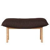 ハイバックリクライニングソファ・オットマン・ポリエステル平織／ブラウン