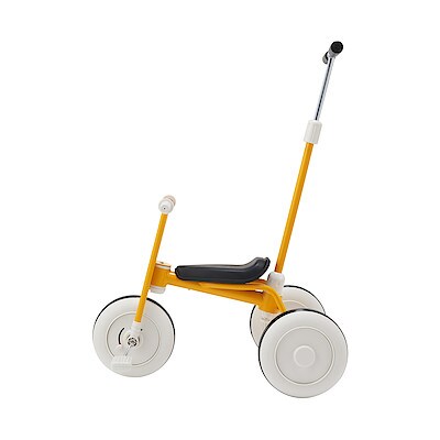 三輪車・舵取り棒付き　イエロー