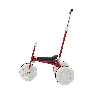 三輪車・舵取り棒付き　レッド