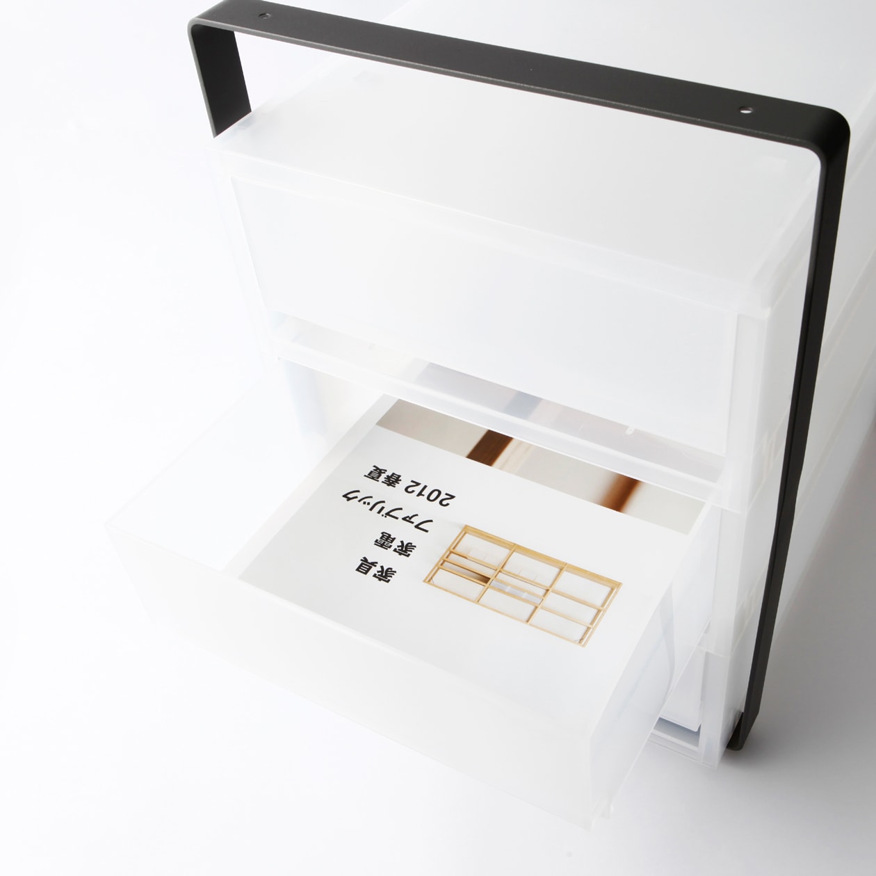 スチールパイプデスク用シェルフダークグレー