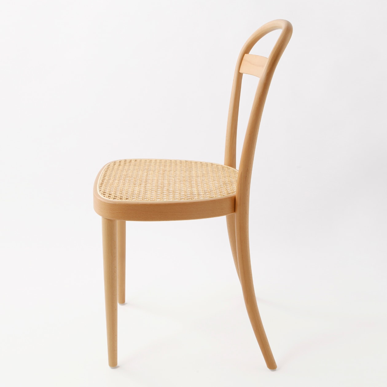 ブナ材曲げ木チェア・編座（籐）／ナチュラル