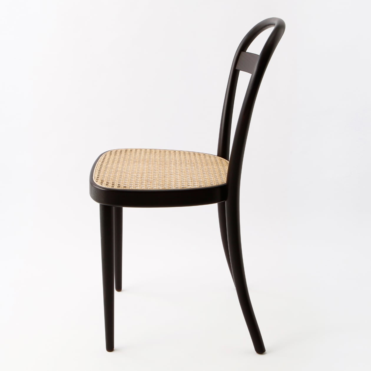 ブナ材曲げ木チェア・編座（籐）／ブラウン