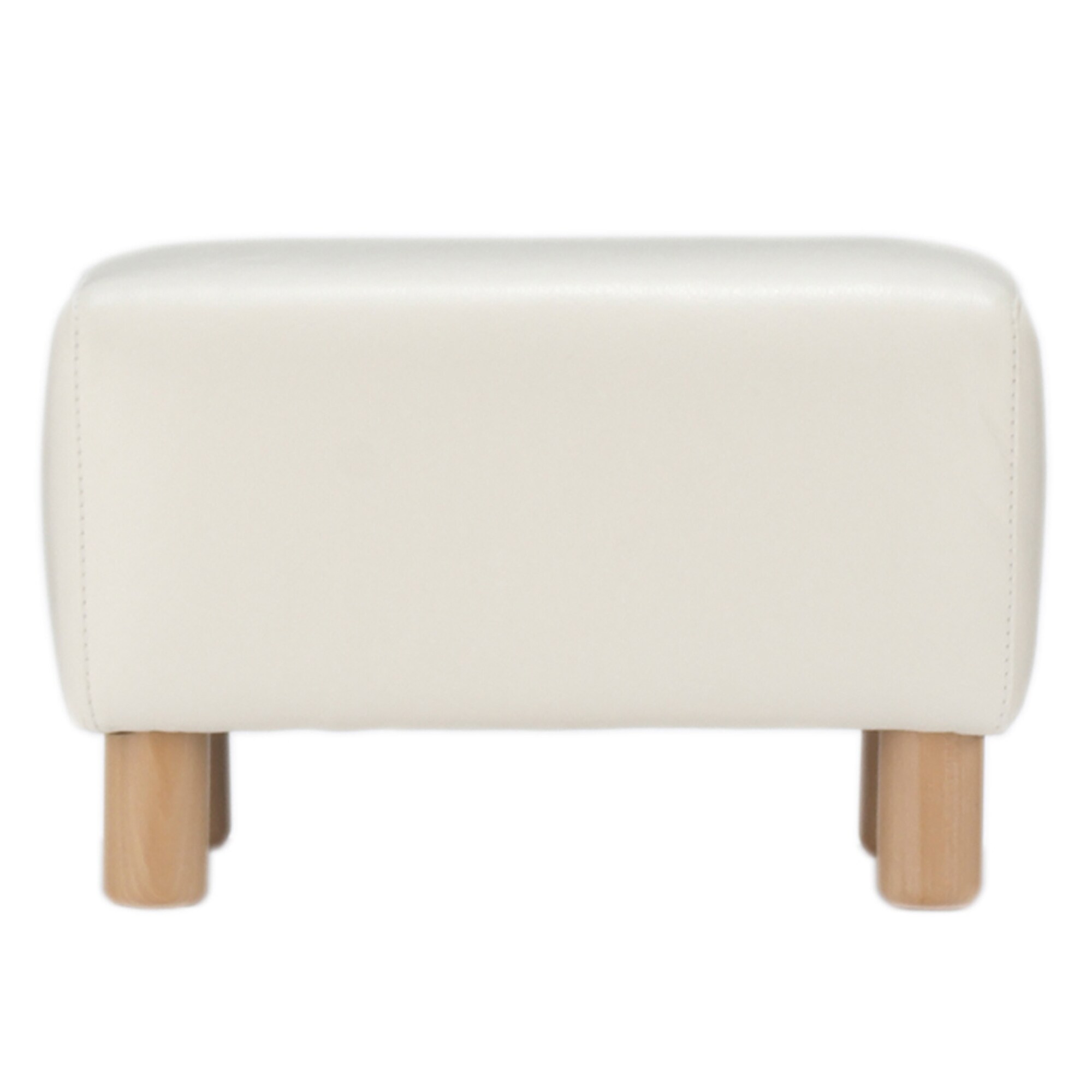 ソファ本体・革張りオットマン／白