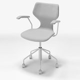 成型合板ワーキングチェア・アーム付（グレー）