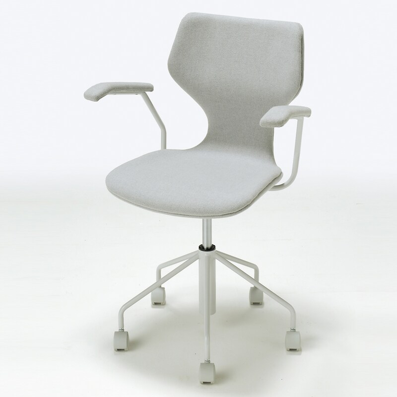 成型合板ワーキングチェア・アーム付（グレー） | 無印良品 