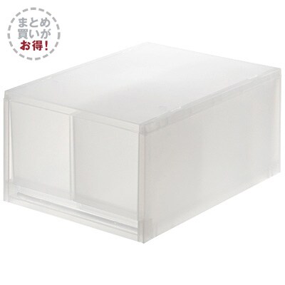 【まとめ買い】ＰＰケース・引出式・深型２個（仕切付）/約幅26×奥行37×高さ17.5cm 6個セット