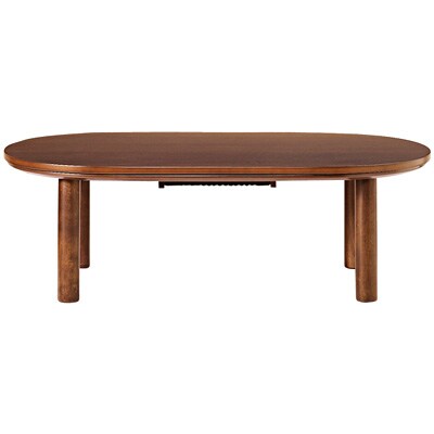 楕円こたつ・本体／ダークブラウン