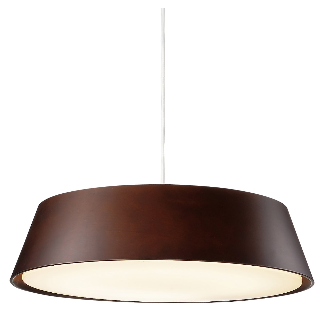 木製シェード蛍光灯ペンダントライト・リモコン付・ダークブラウン