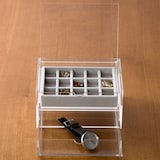 アクリルケース用・ベロア内箱仕切・格子・グレー