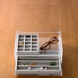 アクリルケース用・ベロア内箱仕切・大・ネックレス用・グレー