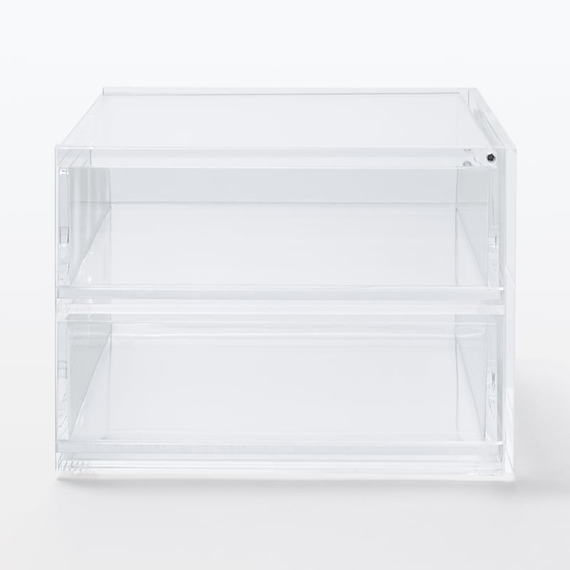 重なるアクリルケース2段フタ付引出 | 無印良品