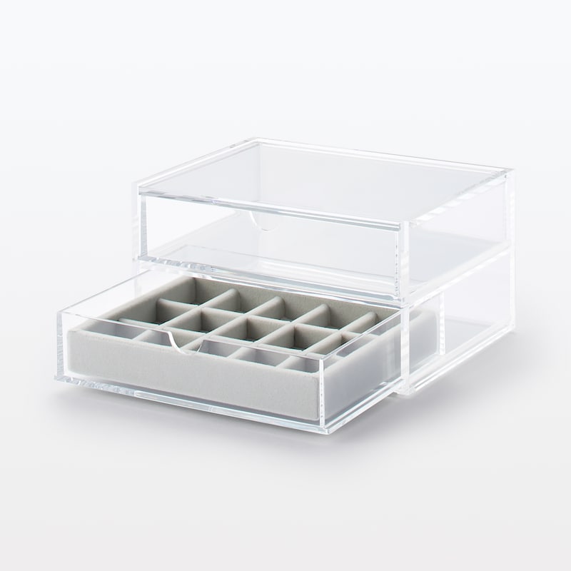 重なるアクリルケース2段フタ付引出 | 無印良品