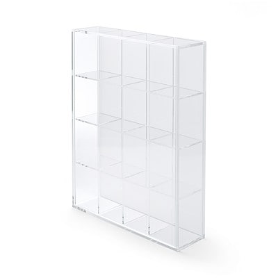 後ろが透けないアクリルコレクションボックス・４×４小間　約幅２７．５×奥行７×高さ３４．７ｃｍ