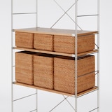 重なるラタン長方形バスケット・中