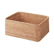 重なるラタン長方形ボックス 小 ｖ 約幅２６ 奥行１８ 高さ１２ｃｍ ラタン収納 バスケット 通販 無印良品