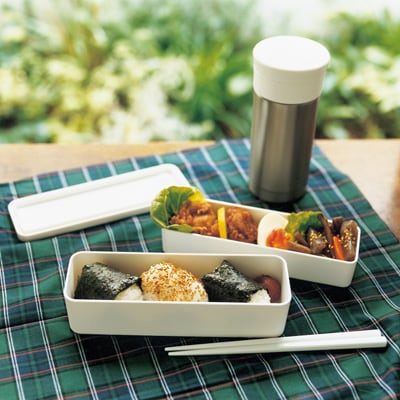 電子レンジ・食洗機対応　入れ子２段お弁当箱　白