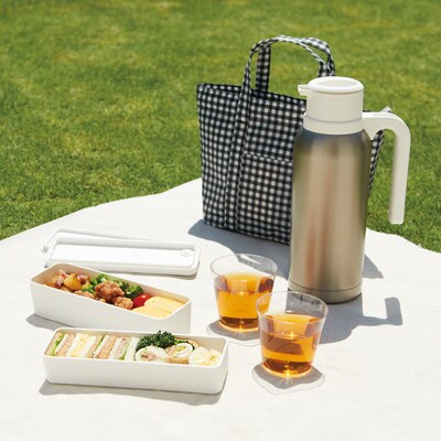 電子レンジ・食洗機対応　入れ子２段お弁当箱　白