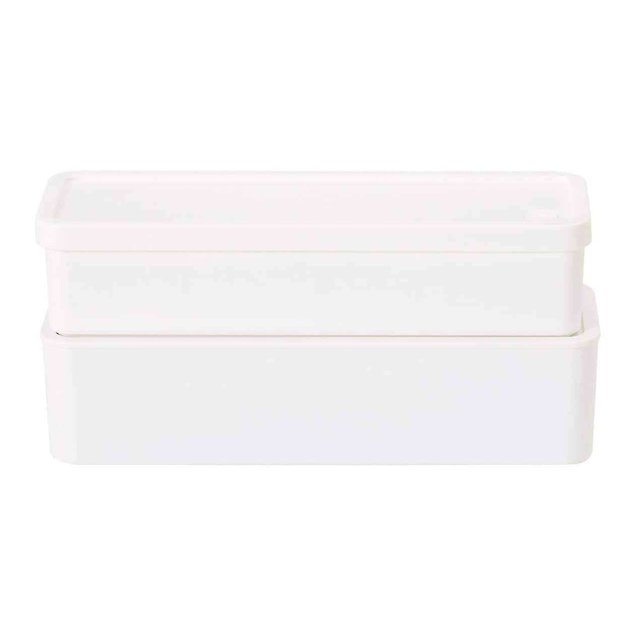 電子レンジ・食洗機対応 入れ子2段お弁当箱 白 | 無印良品