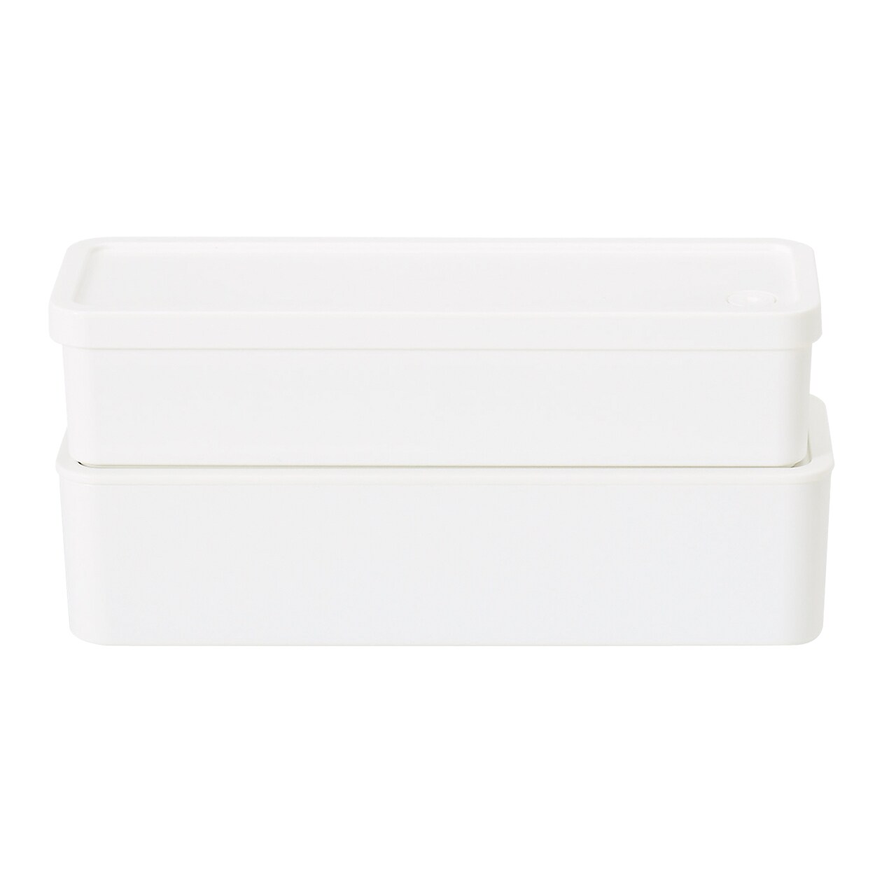 電子レンジ・食洗機対応　入れ子２段お弁当箱　白