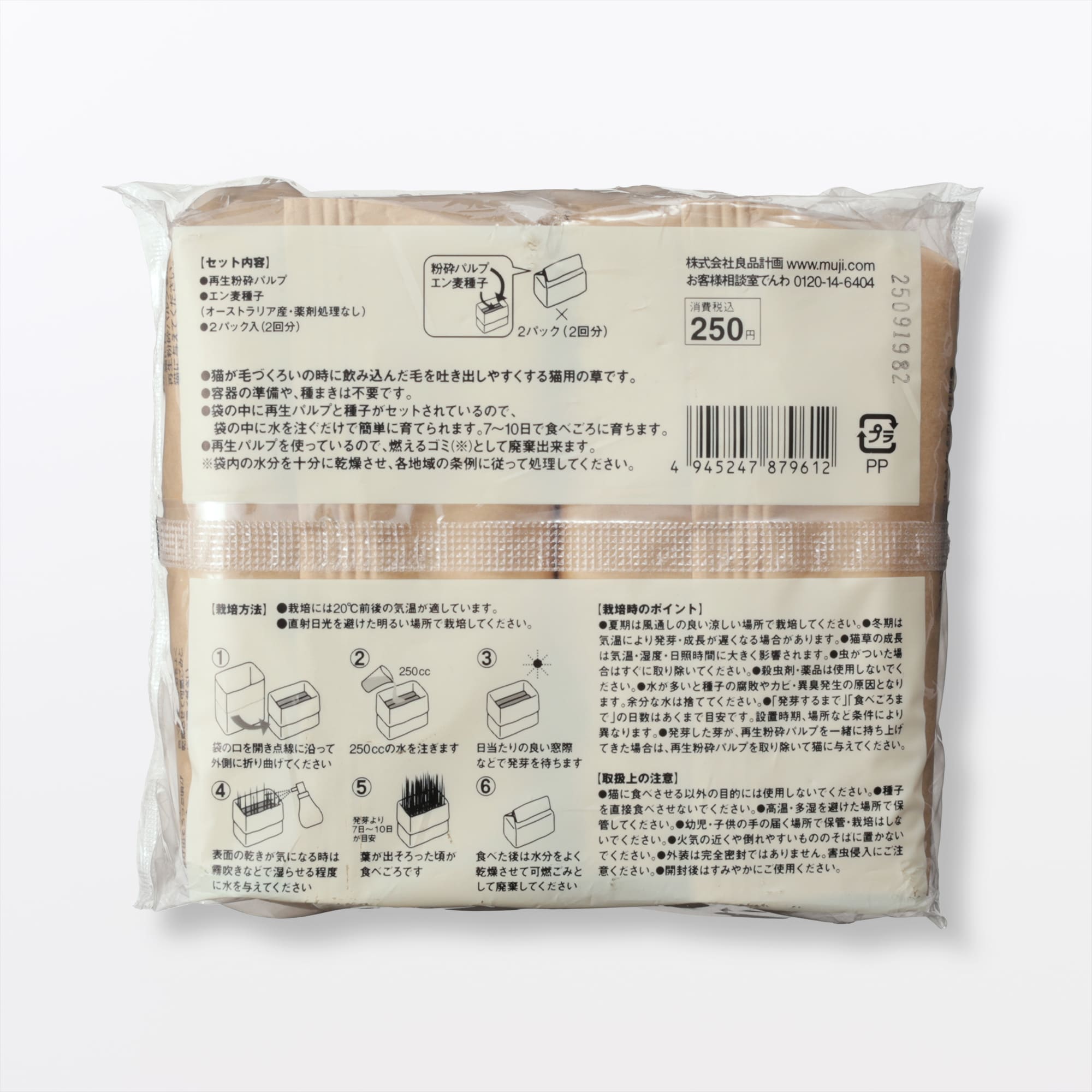 土を使っていない　猫草栽培セット