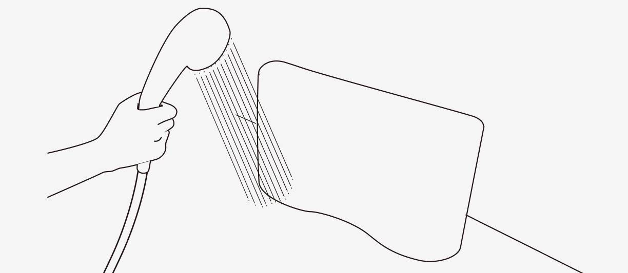 中材は、ムレにくく丸洗いができて衛生的イラスト