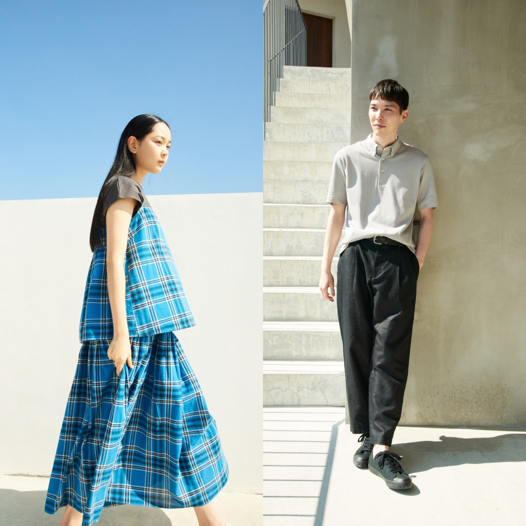 夏服を着た男女