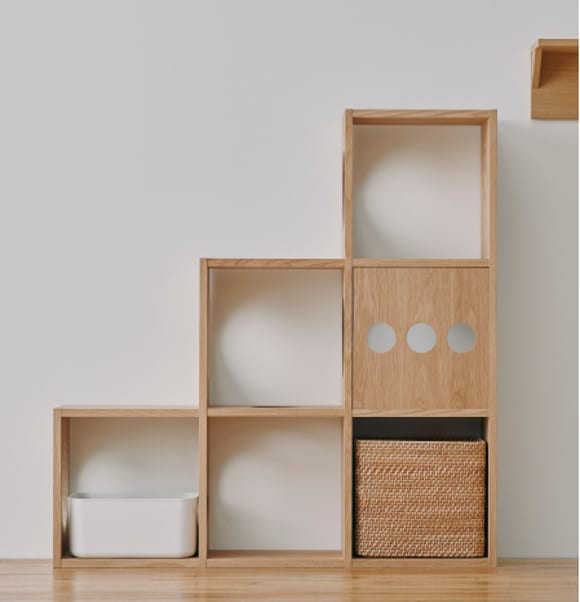 スタッキングシェルフ猫用3段×3列セットの画像