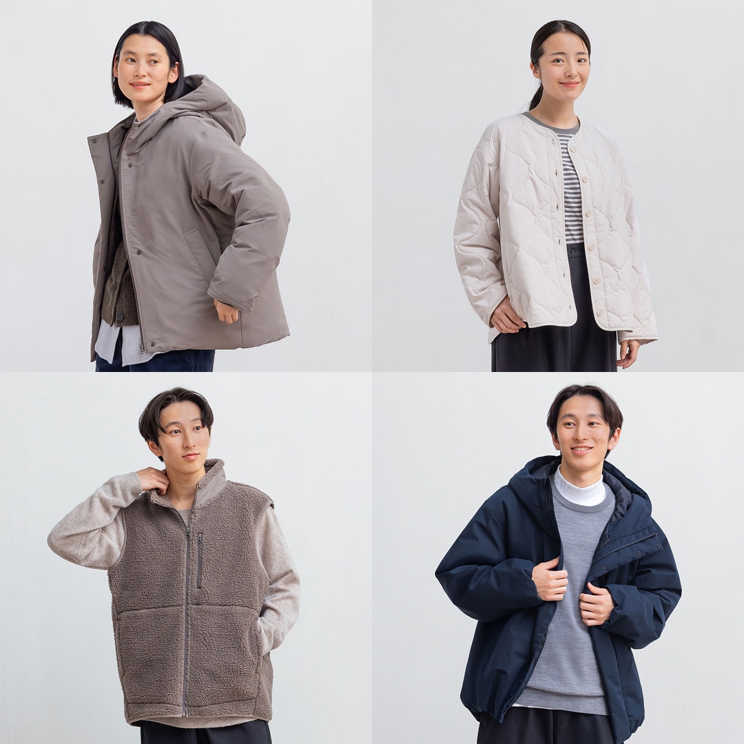 アウターを着用した男女