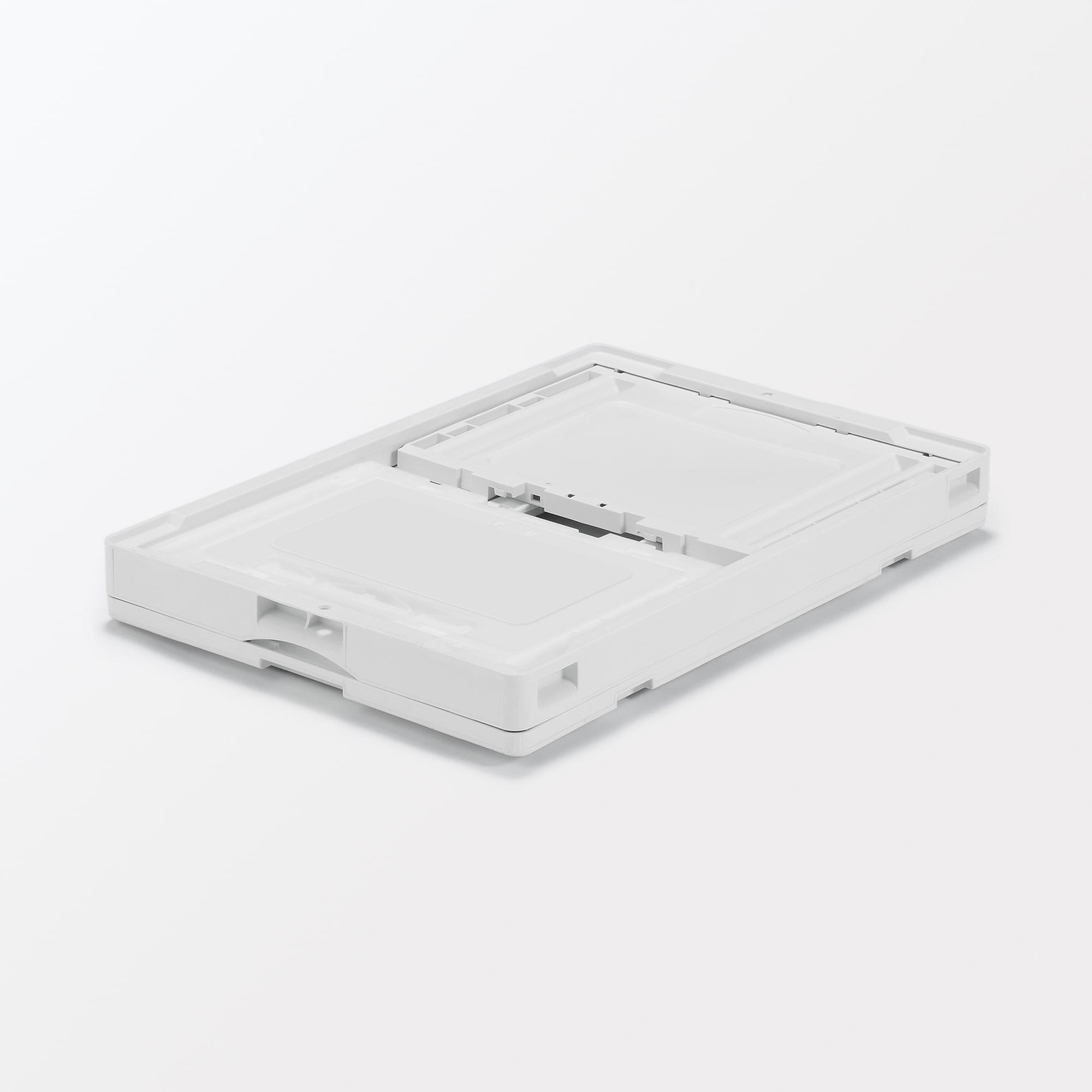 無印良品　折りたたみコンテナ　窓付　５０Ｌ　ホワイトグレー／半透明　3個セット 再生ポリプロピレン入り 折りたたみコンテナ 窓付 50L ホワイト